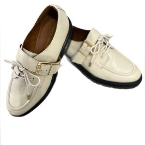 Karen Millen leather chunky buckle classic loafer